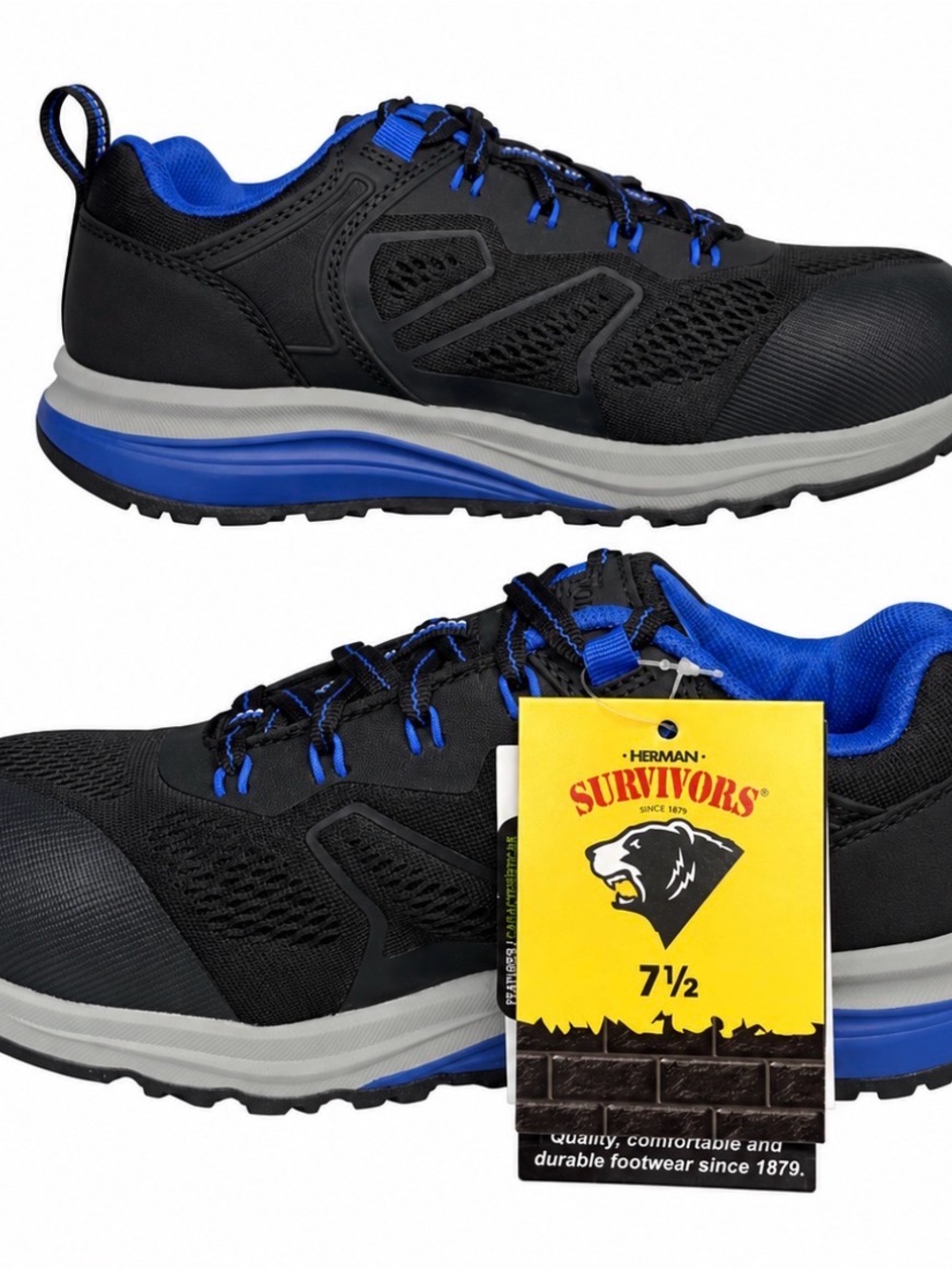 Survivors Herman women Black and Royal Blue Athletic Work Shoe - 7½